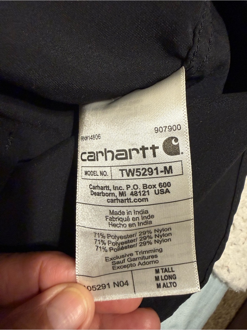 Carhartt Force Relaxed Fit Black Long-Sleeve Work Button-Up Shirt M - Picture 6 of 7